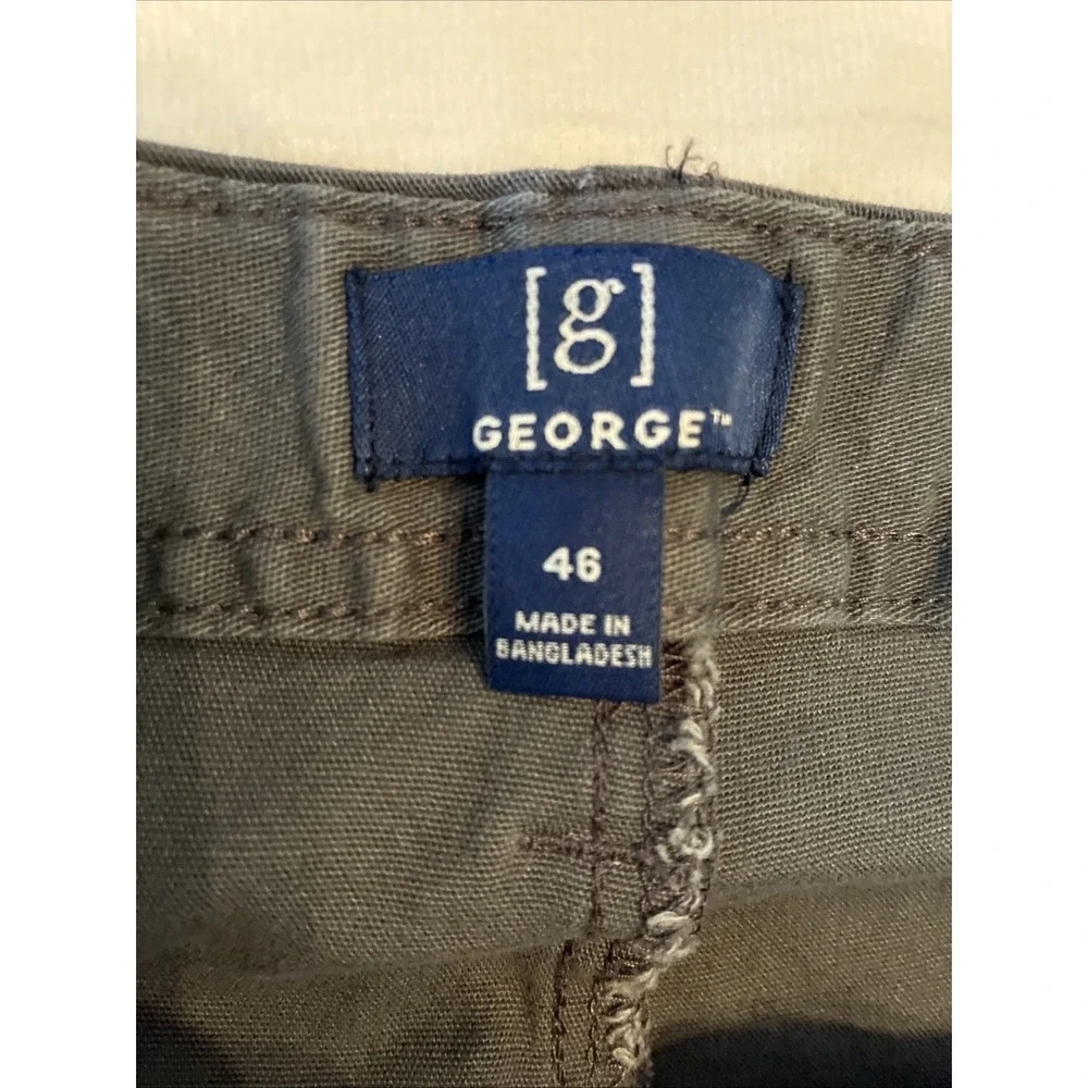 Men's Shorts Size 46 George‎ Zip Charcoal Sky Gray Above The Knee 9